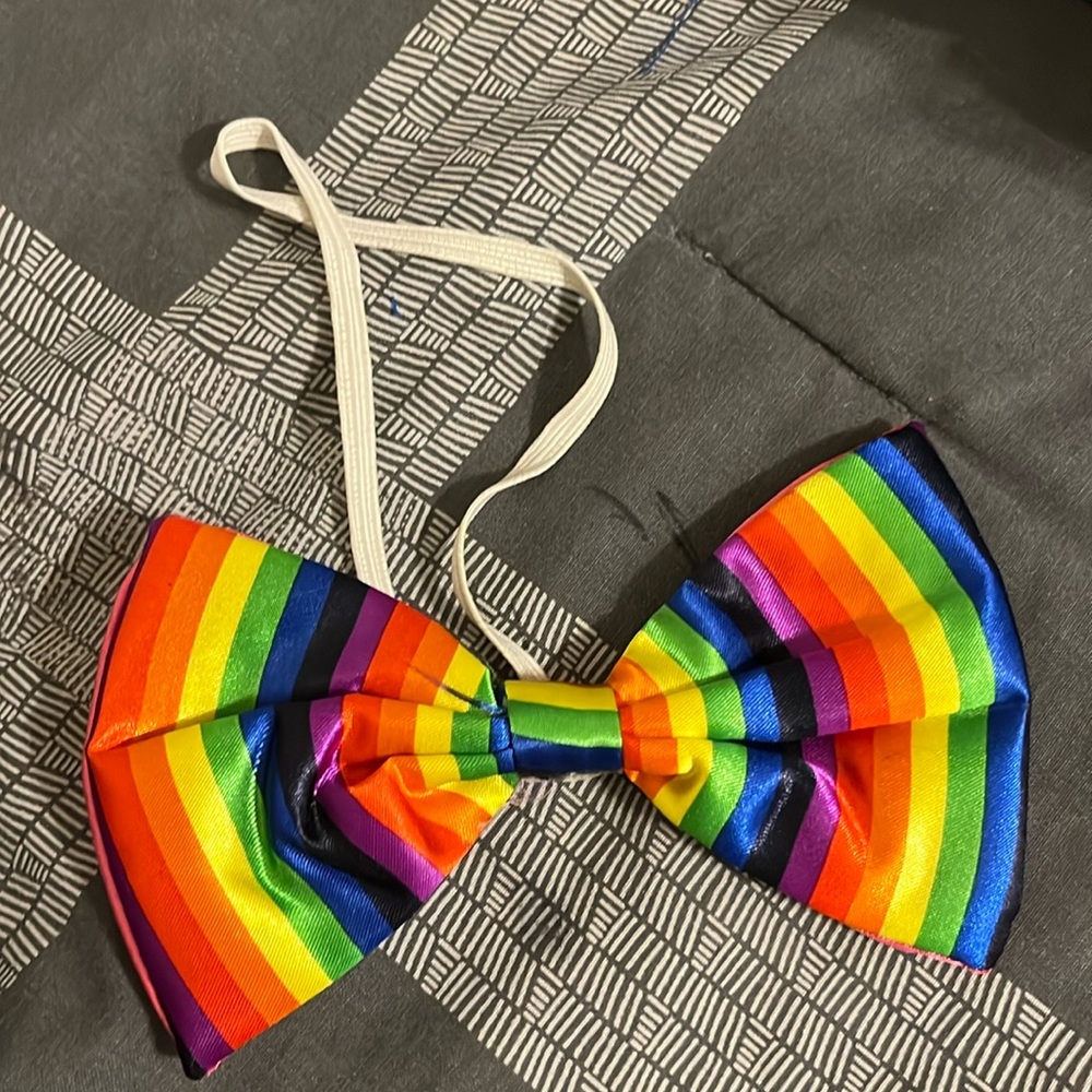 Rainbow color bow tie